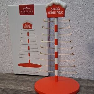 Hallmark Santa's North Pole Ornament Display with Gold Hooks